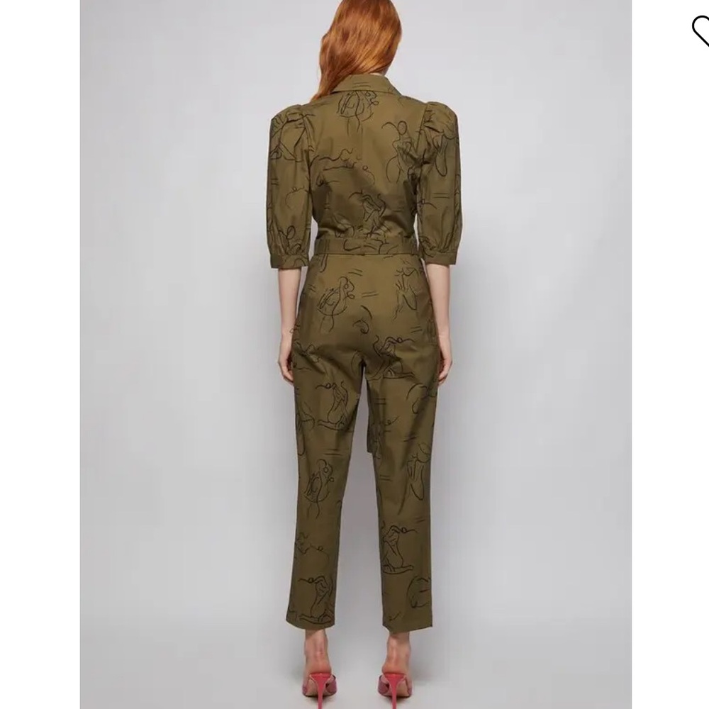 Olive Patterned Jumpsuit - Picture 2 of 2